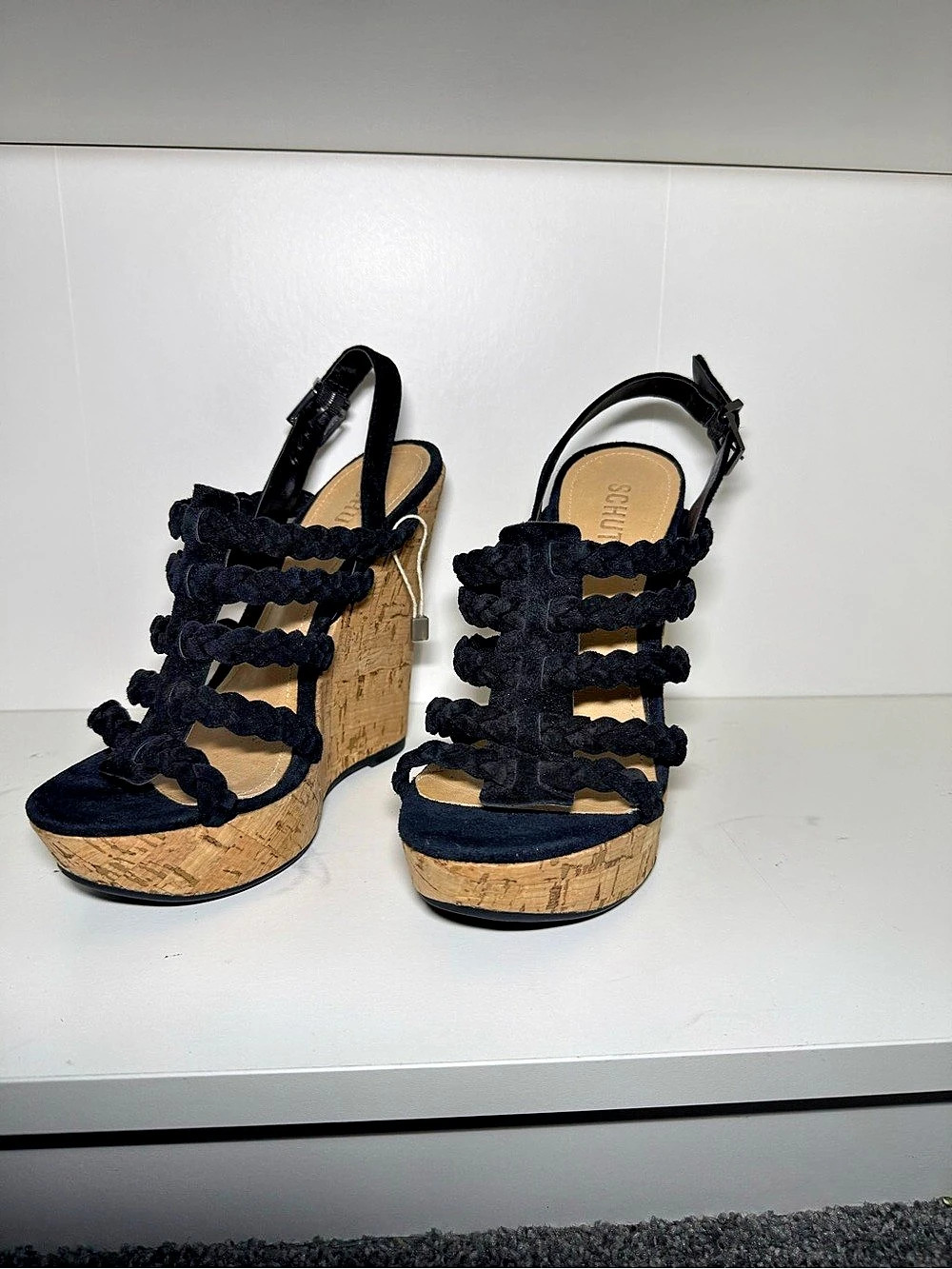 Schutz Platform Strappy Sandals in Black